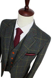 Retro Check Green Tweed 3 Piece Suit