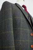 Retro Check Green Tweed 3 Piece Suit