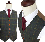 Retro Check Green Tweed 3 Piece Suit