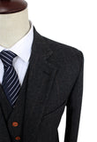 Dark Grey Herringbone Tweed 3 Piece Suit