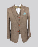 Vintage Light Brown Tweed 3 Piece Suit