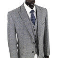 Retro Brown Plaid 3 Piece Suit