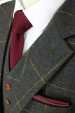 Retro Check Green Tweed 3 Piece Suit