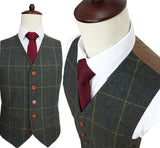 Retro Check Green Tweed 3 Piece Suit