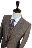 Brown Red Herringbone Tweed 3 Piece Suit