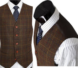 Retro Check Brown Tweed 3 Piece Suit