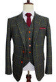 Retro Brown Plaid 3 Piece Suit