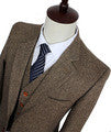 Retro Brown Check Tweed 3 Piece Suit