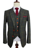 Retro Check Green Tweed 3 Piece Suit