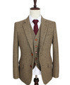 Retro Grey Herringbone Tweed 3 Piece Suit