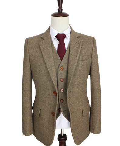 Retro Brown Tweed 3 Piece Suit