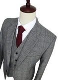 Grey Blue Tweed 3 Piece Suit